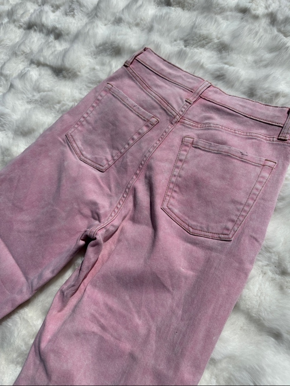 wild fable Light Pink Highest Rise straight Women's Jeans size 2 distressed crop - Picture 3 of 11